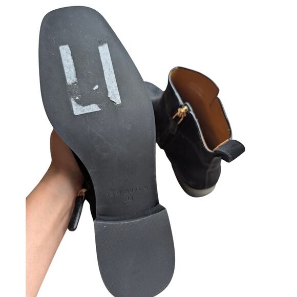 Tory Burch Everly Black Suede Ankle Boots 6 - Picture 11 of 11